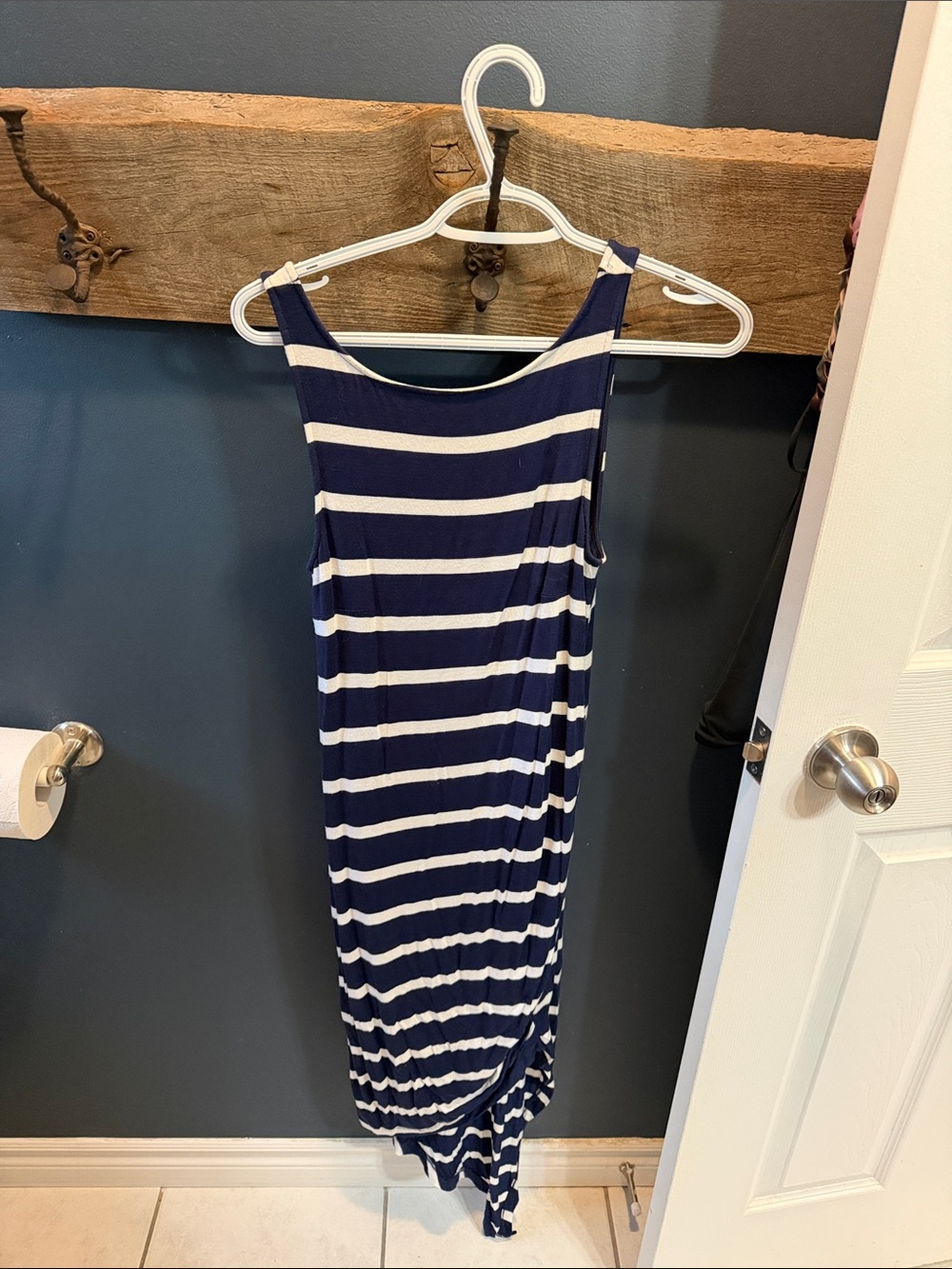 Buffalo Davis Bitton aWhite Striped Tank Maxi Dress